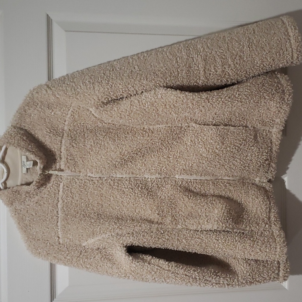 J. Jill cream colored zip jacket